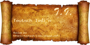 Teutsch Iván névjegykártya